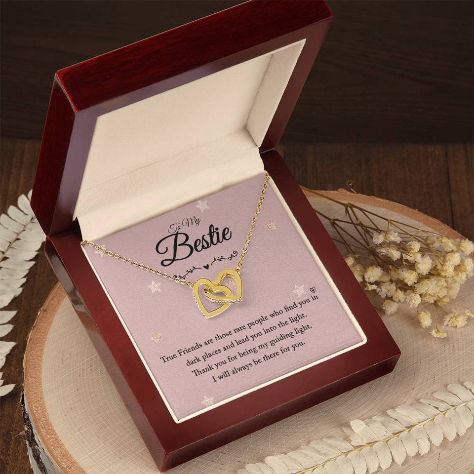 Bestie True Friends Interlocking Hearts Necklace