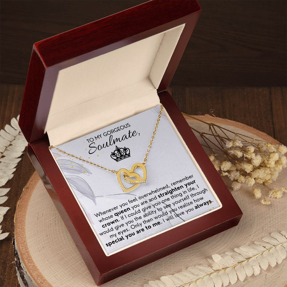 Straighten Your Crown - Interlocking Hearts Necklace For Wife