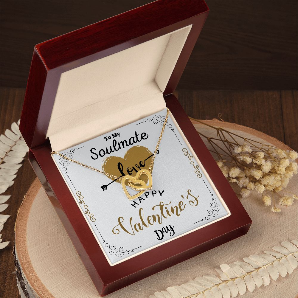 To Your Soulmate Interlocking Hearts Necklace Gift For Happy Valentine's Day