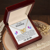 To My Mommy - I Can't Wait To See Your Face Interlocking Hearts Necklace - Perfect Gift for Expecting Mom