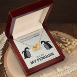 Necklace for Wife, Girlfriend - You Are My Penguin - Interlocking Hearts Necklace