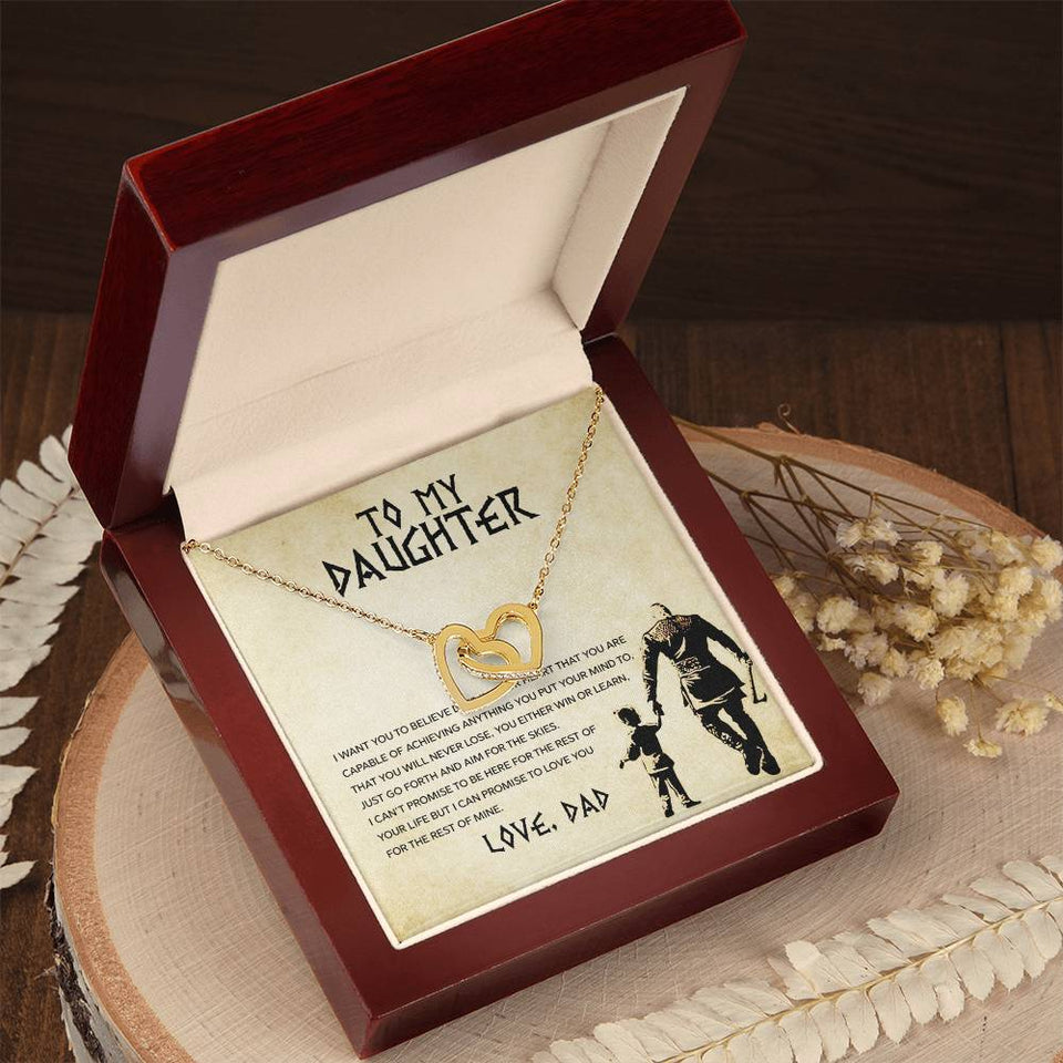 Daughter Aim For The Skys Interlocking Hearts Necklace