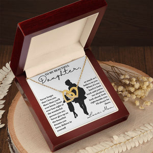 Right Beside You - Interlocking Hearts Necklace For Daughter