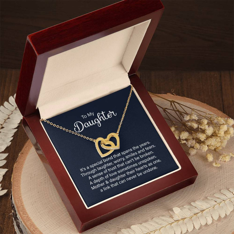 Daughter Special Bond Interlocking Hearts Necklace