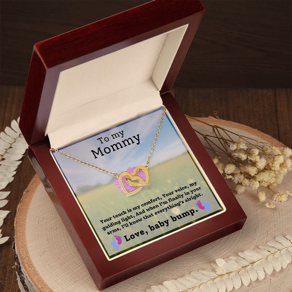 To My Mommy - Your Touch Is My Comfort Interlocking Hearts Necklace