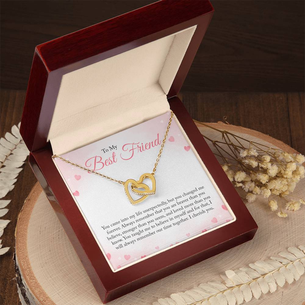 To my Bestie  Interlocking Hearts Necklace