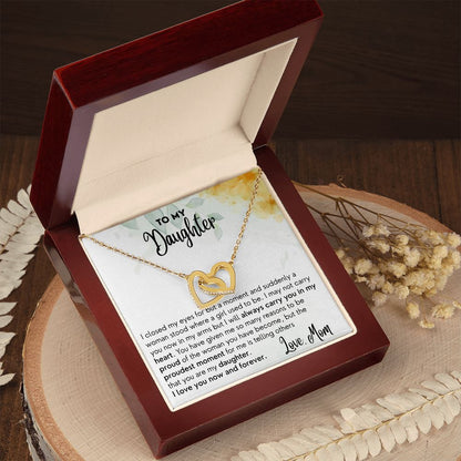 Now and Forever - Interlocking Hearts Necklace For Daughter