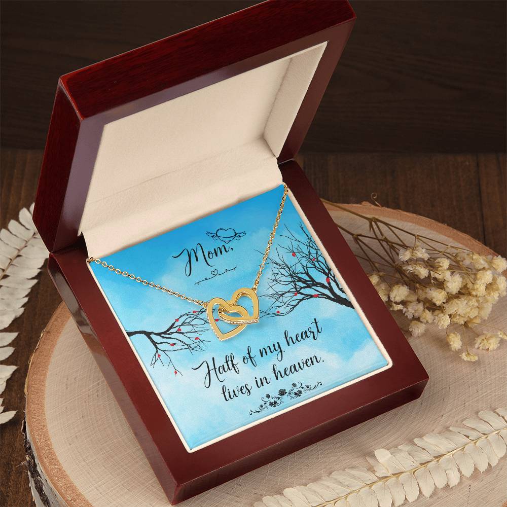 Mom In Heaven Interlocking Hearts Necklace