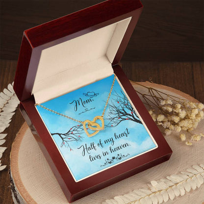 Mom In Heaven Interlocking Hearts Necklace