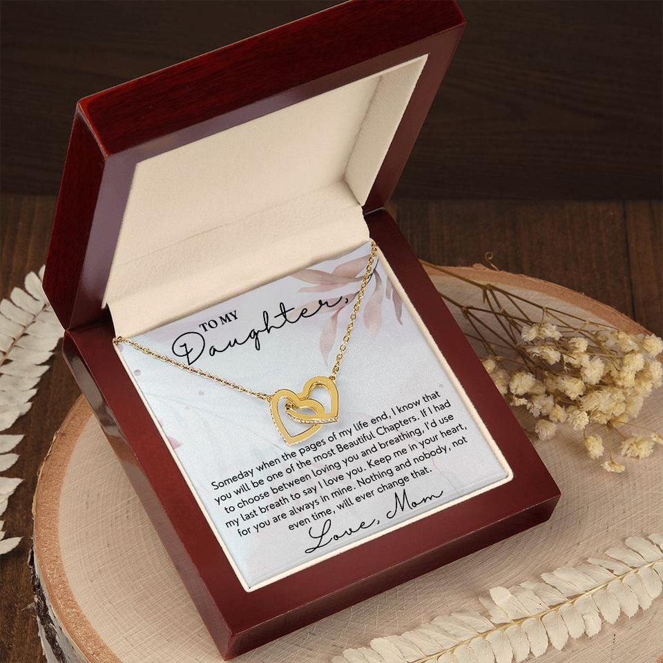 Pages Of My Life - Interlocking Hearts Necklace For Daughter