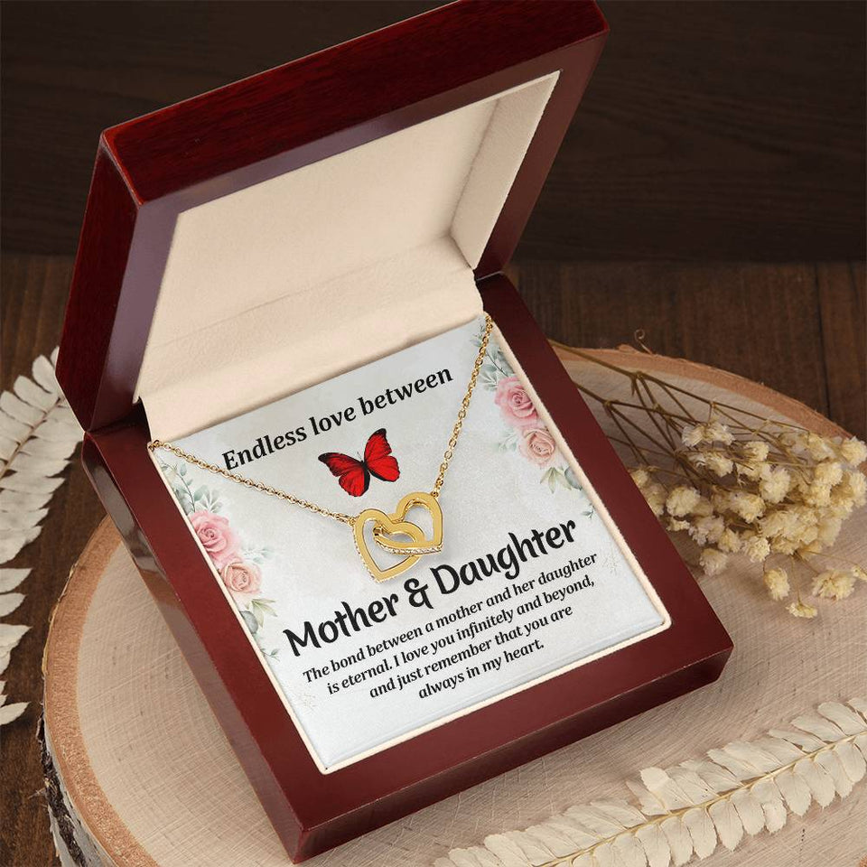 Mother and Daughter Interlocking Hearts Necklace