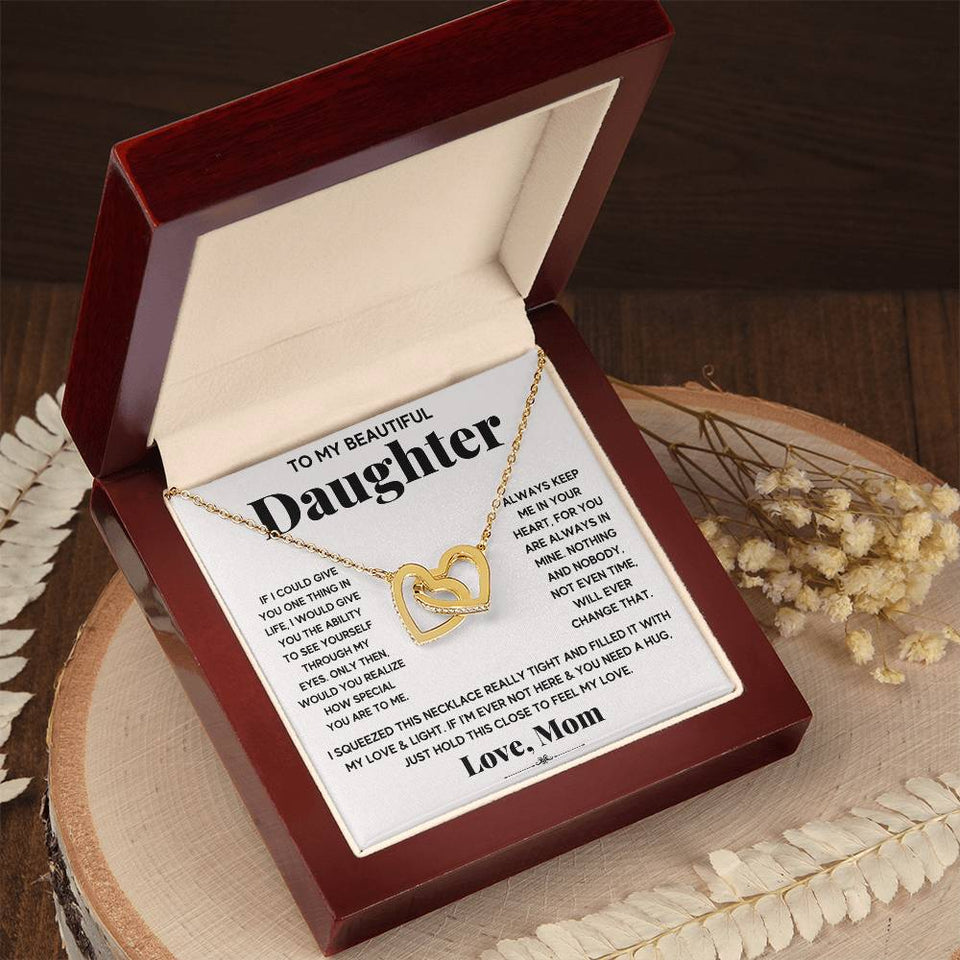 Daughter My Everything Interlocking Hearts Necklace