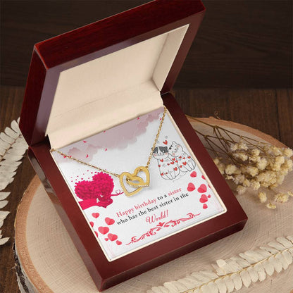 Sister Birthday Interlocking Hearts Necklace