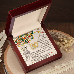 Daughter Never Forget Interlocking Hearts Necklace