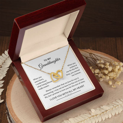 Granddaughter When You Were Born | Gift For Your Granddaughter | Interlocking Hearts necklace