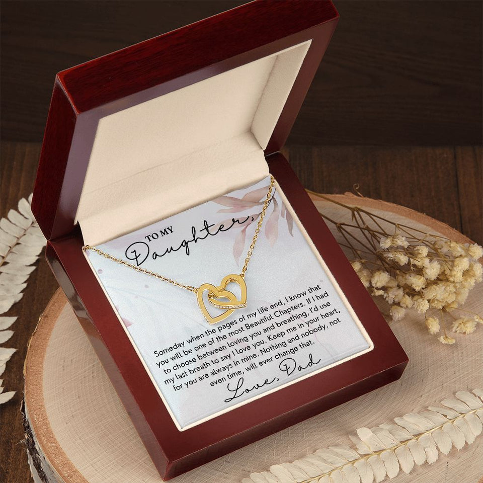 Most Beautiful Chapter Of My Life - Interlocking Hearts Necklace For Daughter