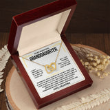 To My Granddaughter - Gold Vermeil Personalized Gift Set - Interlocking Hearts Necklace - Love, Grandma