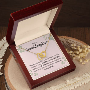 To My Granddaughter- Interlocking hearts Necklace