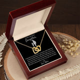 To My Amazing Daughter necklace, In My Heart - Interlocking Hearts Necklace For Daughter