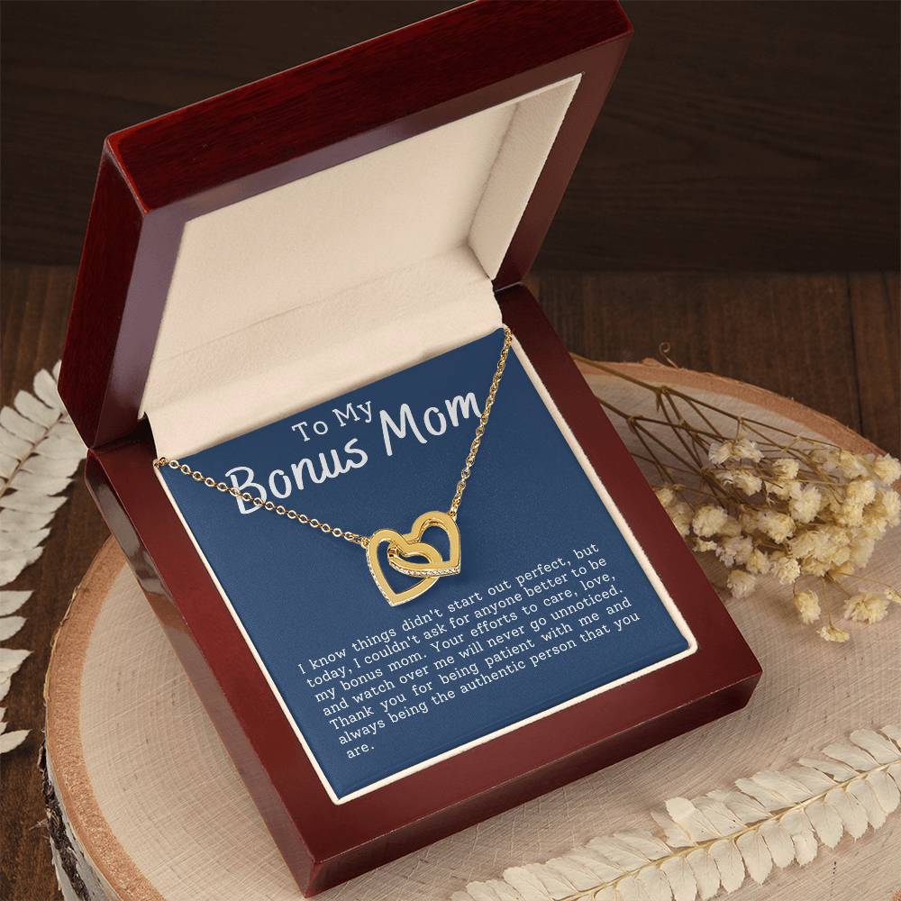 Bonus Mom Interlocking Hearts Necklace