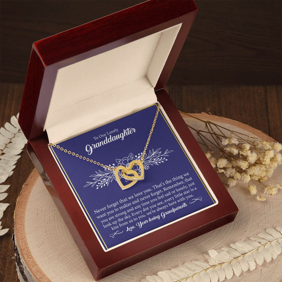 To Our Lovely Granddaughter - Interlocking Hearts Necklace