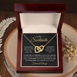 Romantic Gift For Soulmate, In Your Heart, Interlocking Hearts Necklace with Message Card