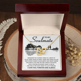 Soulmate The Journey Takes Us, Interlocking Hearts Necklace, Romantic Gift For Her
