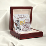 Beautiful Daughter Deep In Your Heart, Interlocking Hearts Necklace, Gift for Daughter from Dad