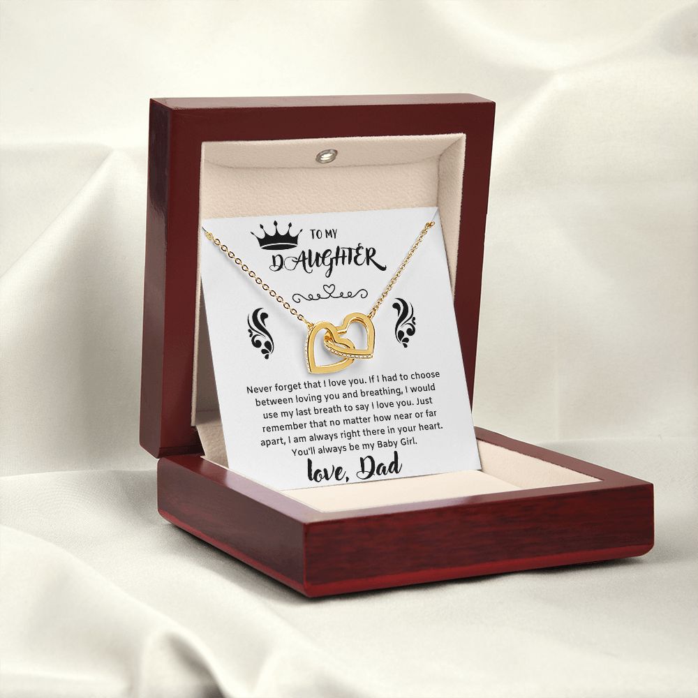A Beautiful Interlocking Hearts necklace Gift From Dad To Daughter