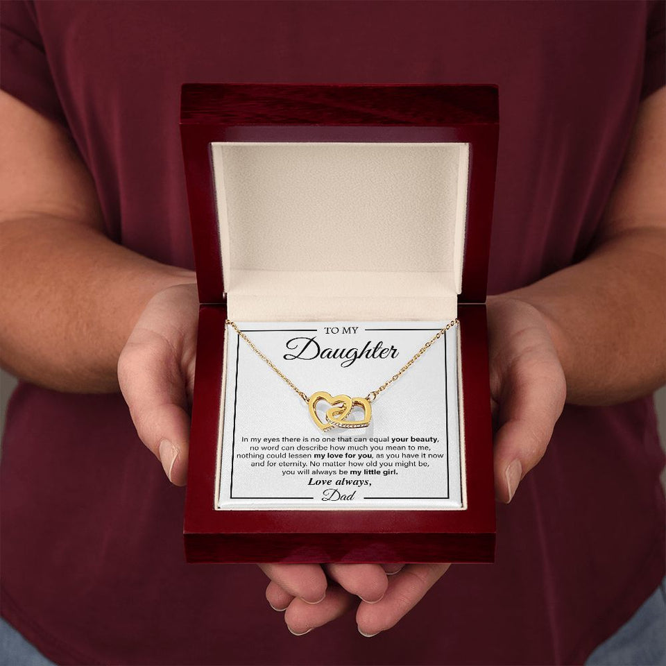 Daughter My Love For You, Interlocking Hearts Necklace, Gift for Daughter from Dad