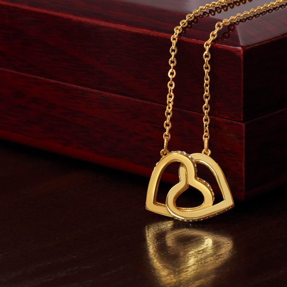 Guarded by our Mother Interlocking Hearts Necklace