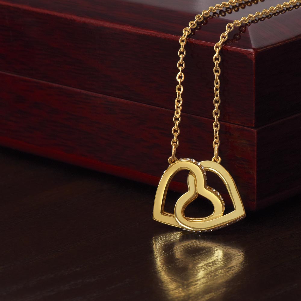 To My Granddaughter from Grandpa Valentine's Day Interlocking Hearts Necklace