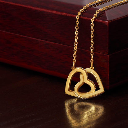 To My Granddaughter from Grandpa Valentine's Day Interlocking Hearts Necklace