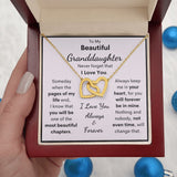 To My Beautiful Granddaughter Necklace, Someday When The Pages Of My Life End, Interlocking Hearts Necklace, Necklace for Granddaughter
