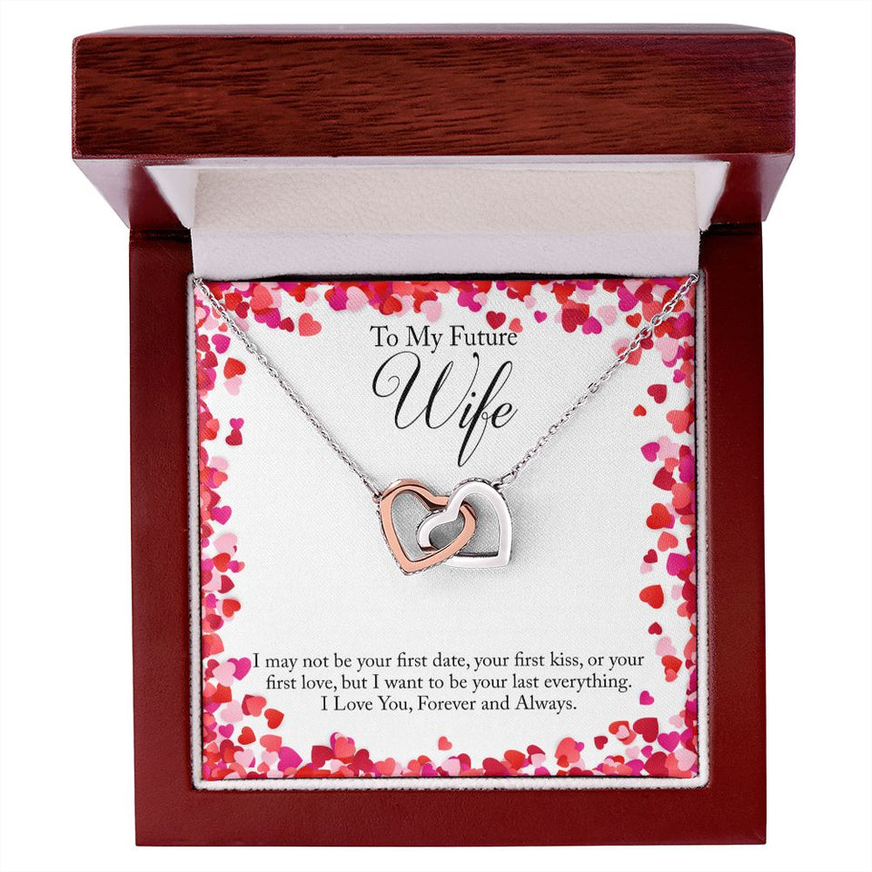 To My Future Wife Forever and Always Interlocking Hearts Necklace
