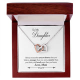 Daughter Always Remember Interlocking Hearts Necklace