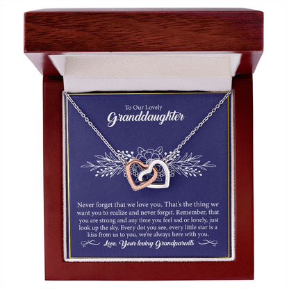To Our Lovely Granddaughter - Interlocking Hearts Necklace