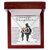 Right Beside You - Interlocking Hearts Necklace For Daughter