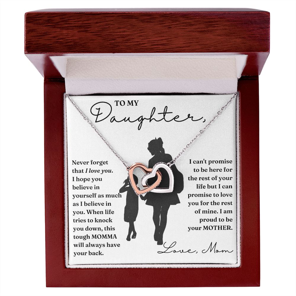 To My Daughter necklace, My Promise - Interlocking Hearts Necklace For Daughter