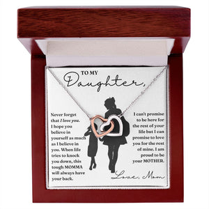 To My Daughter necklace, My Promise - Interlocking Hearts Necklace For Daughter