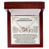 To My Beautiful Granddaughter - Always Be Brave And Be Strong - Interlocking Hearts Necklace