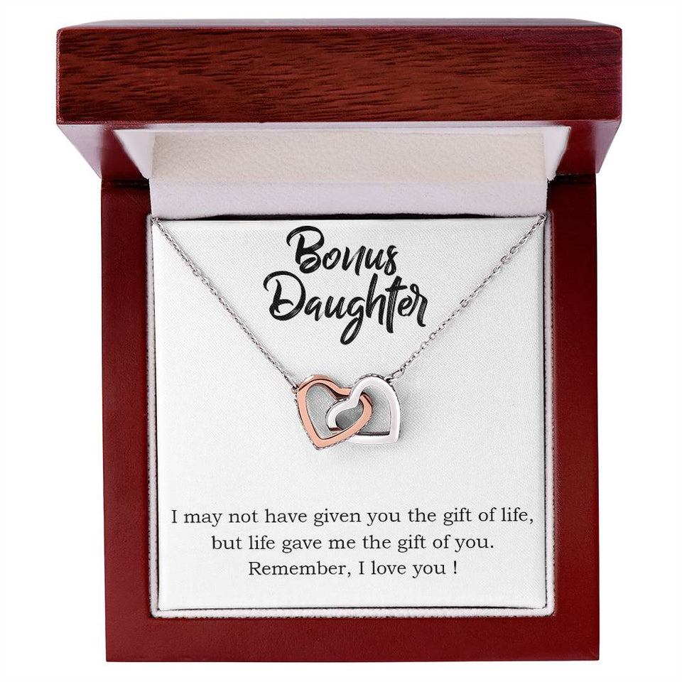 Bonus Daughter  Interlocking Hearts Necklace