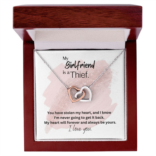 To My Girlfriend Interlocking Hearts Pendant Necklace Gift For Mom, necklace For Wife, Gift For Mother's Day