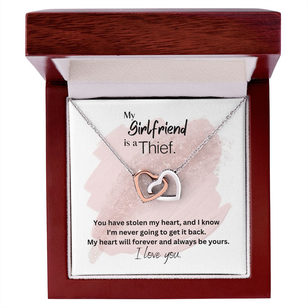 To My Girlfriend Interlocking Hearts Pendant Necklace Gift For Mom, necklace For Wife, Gift For Mother's Day