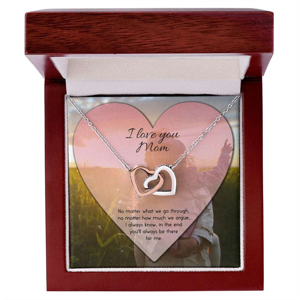 To Mom No Matter What Interlocking Hearts Necklace