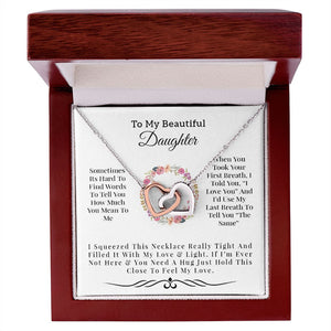 My Beautiful Daughter | Love & Light - Interlocking Hearts Necklace Gift For Mom, necklace For Wife, Gift For Mother's Day