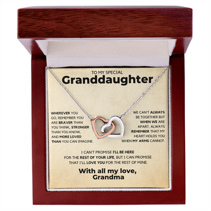 Necklace for Granddaughter - Heart Holds You, With all my love, Grandma - Gift for Granddaughter, Interlocking Hearts Necklace