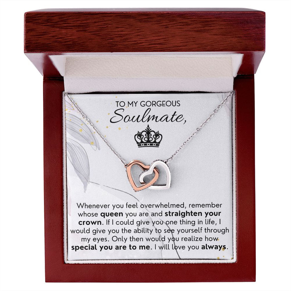 Straighten Your Crown - Interlocking Hearts Necklace For Wife