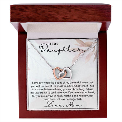 Pages Of My Life - Interlocking Hearts Necklace For Daughter