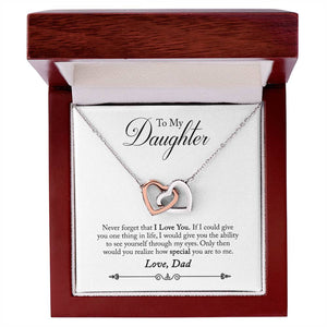 Daughter from Dad Interlocking Hearts Necklace